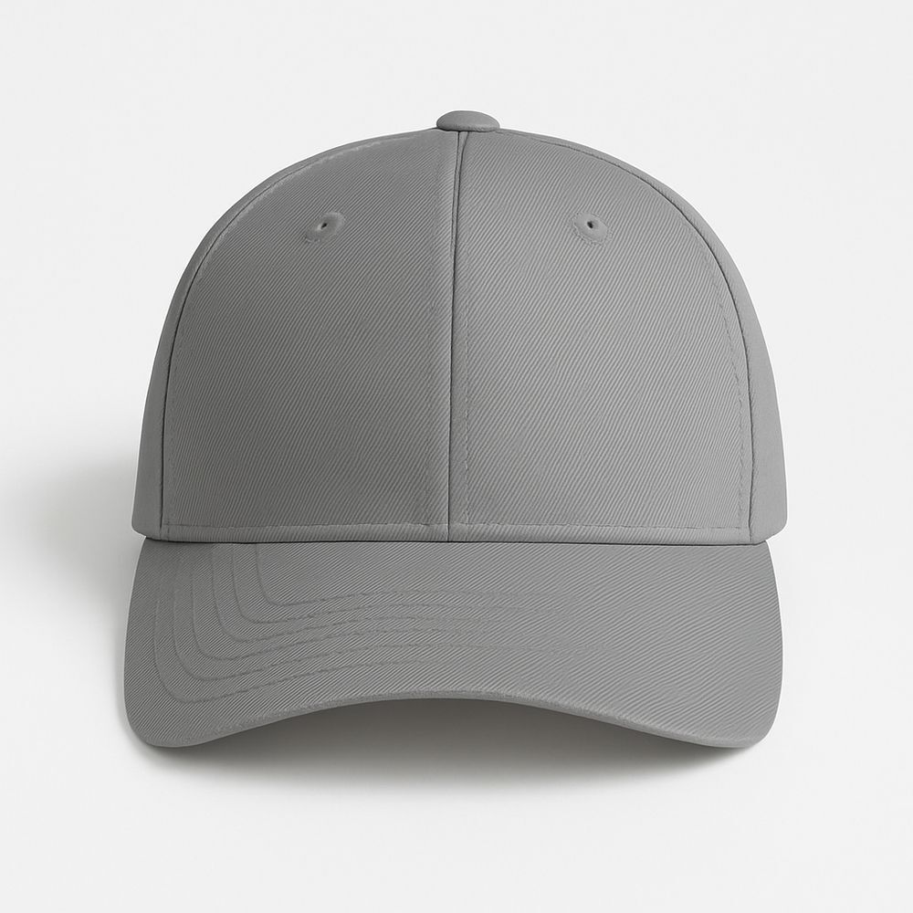 Grey Structured Baseball Cap – Blank Adjustable Hat – Perfect for Embroidery